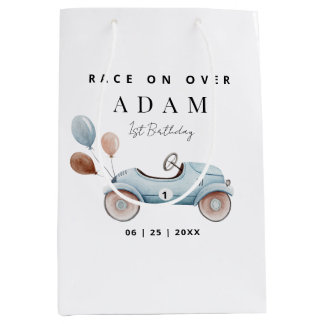 Race Car Birthday Invitation, Fast One Birthday  Medium Gift Bag