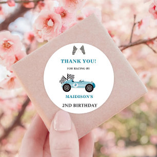 Race Car Birthday Party Classic Round Sticker