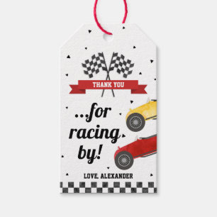 Race Car Birthday Party Favour Gift Tags