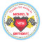 Race Car Birthday Party Favour Stickers