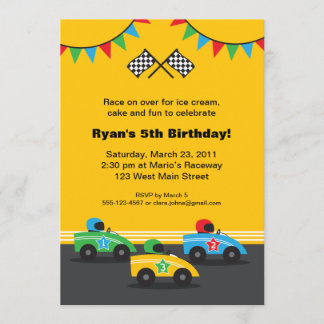 Race Car Birthday Party Invitation