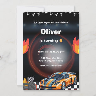 Race Car Birthday Party Invitation