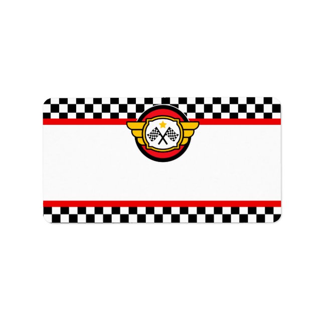 Race Car Birthday Party Label (Front)