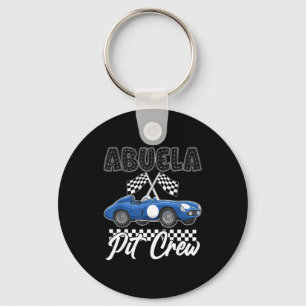 Race car birthday party racing family abuela pit key ring