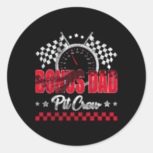 Race Car Birthday Party Racing Family Bonus Dad T  Classic Round Sticker