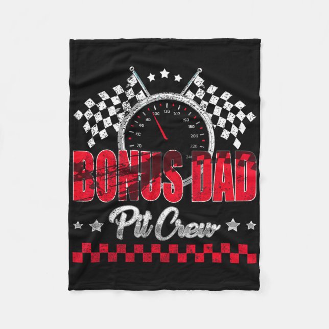 Race Car Birthday Party Racing Family Bonus Dad T  Fleece Blanket (Front)