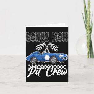 Race car birthday party racing family bonus mum card