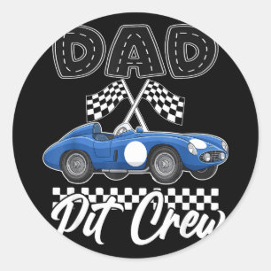 Race car birthday party racing family dad pit crew classic round sticker