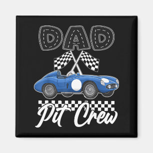 Race car birthday party racing family dad pit crew magnet