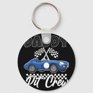 Race car birthday party racing family daddy pit key ring