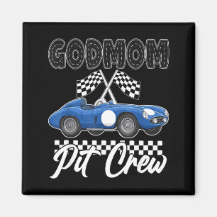 Race car birthday party racing family godmom pit magnet