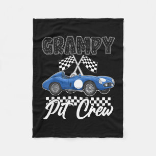 Race car birthday party racing family grampy pit fleece blanket