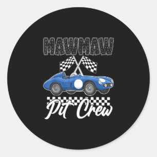 Race car birthday party racing family mawmaw pit classic round sticker