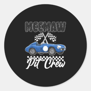 Race car birthday party racing family meemaw pit classic round sticker