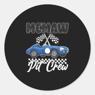 Race car birthday party racing family memaw pit classic round sticker
