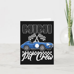 Race car birthday party racing family mimi pit card