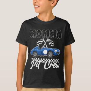 Race car birthday party racing family momma pit T-Shirt