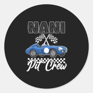Race car birthday party racing family nani pit classic round sticker