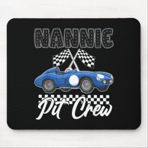 Race car birthday party racing family nannie pit mouse pad