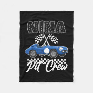 Race car birthday party racing family nina pit fleece blanket