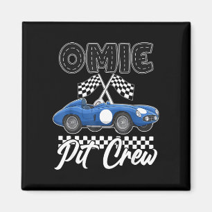 Race car birthday party racing family omie pit magnet
