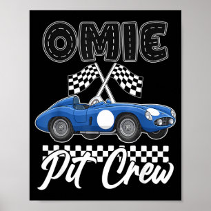 Race car birthday party racing family omie pit poster