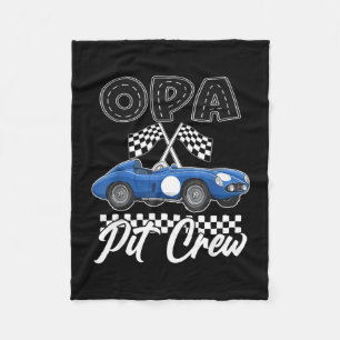 Race car birthday party racing family opa pit crew fleece blanket
