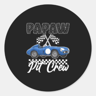 Race car birthday party racing family papaw pit classic round sticker