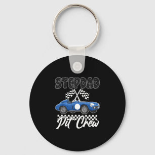Race car birthday party racing family stepdad pit key ring