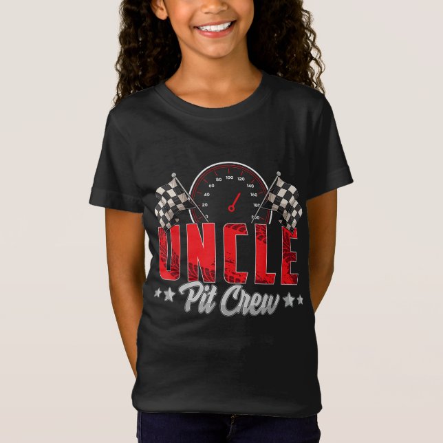 Race Car Birthday Party Racing Family Uncle Pit Cr T-Shirt (Front)
