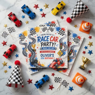 Race Car Birthday Personalised Racing Party Napkin