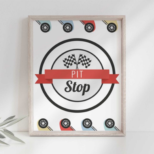 Race Car Birthday Pit Stop Sign (Creator Uploaded)