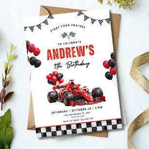 Race Car Birthday Racing Cars Formula Boys Party Invitation