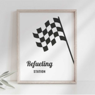 Race Car Birthday Refueling Food Table Sign