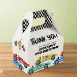 Race Car Birthday Thank You Favour Box<br><div class="desc">Boy racing car birthday party favour boxes featuring watercolor race cars,  chequered flags,  a trophy,  and a thank you template that is easy to customise.</div>