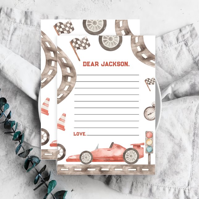 Race Car Birthday Time Capsule Note Card (Creator Uploaded)