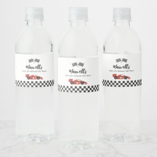 Race Car Birthday Water Bottle Label