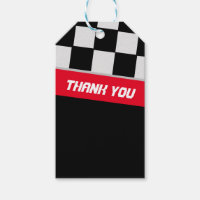 Race Car Black and Red First Birthday Thank You Gi