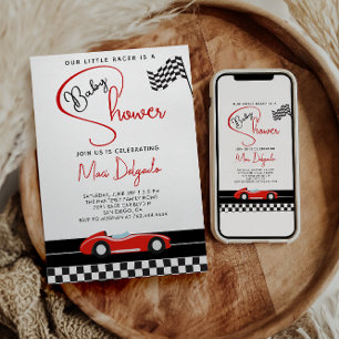 Race Car Boy Baby Shower  Fast and Fun Baby Shower Invitation