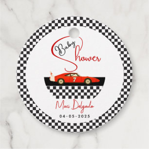 Race Car Boy Baby Shower Little Racer Party Favour Tags