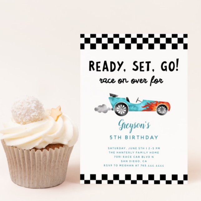 Race Car Boy Birthday Party  Invitation (Creator Uploaded)