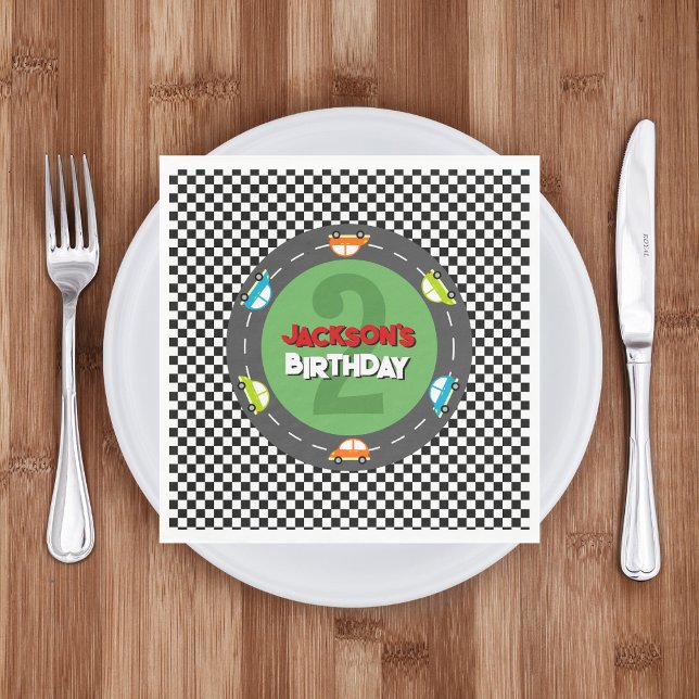 Race Car Boy Birthday Party Napkin (Creator Uploaded)