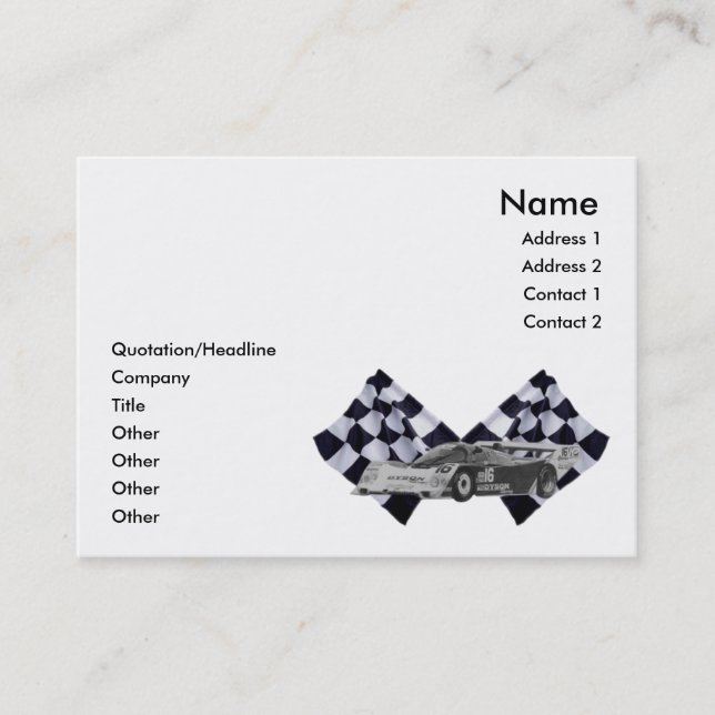 Race Car Business Card (Front)
