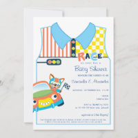 Race Car Cute Boy Fox Race Car Driver Baby Shower