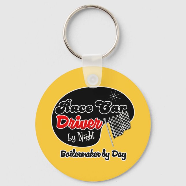 Race Car Driver by Night Boilermaker by Day Key Ring (Front)