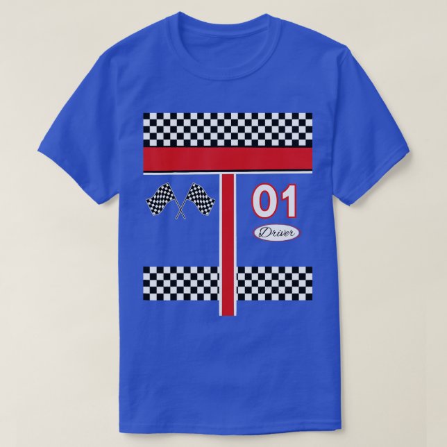 Race Car Driver Costume  for Halloween  T-Shirt (Design Front)