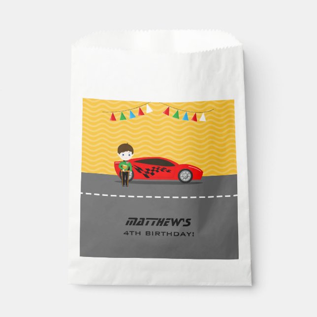 Race Car Driver Favour Bags (Front)