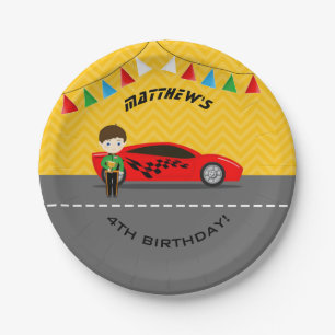 Race Car Driver Paper Plate