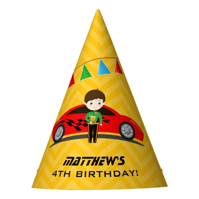 Race Car Driver Party Hat (Front)
