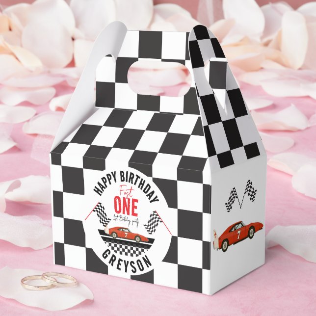 Race Car Favour Box – Fast One 1st Birthday Party (Wedding)